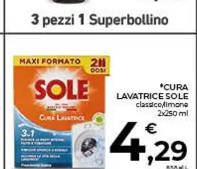 Cura lavatrice Sole