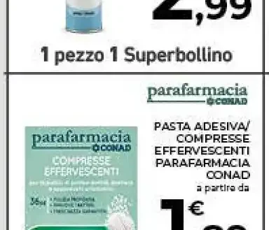Pasta adesiva compresse effervescenti parafarmacia Conad