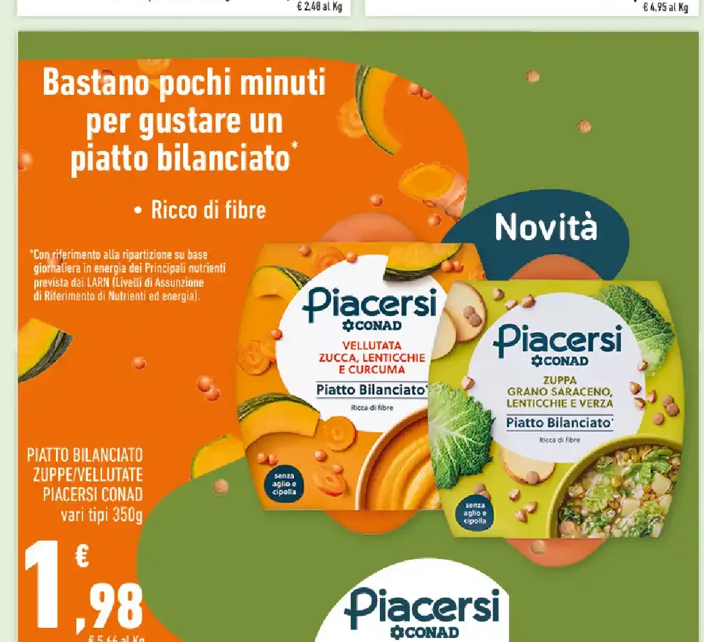 Piatto bilanciato zuppe vellutate Piacersi