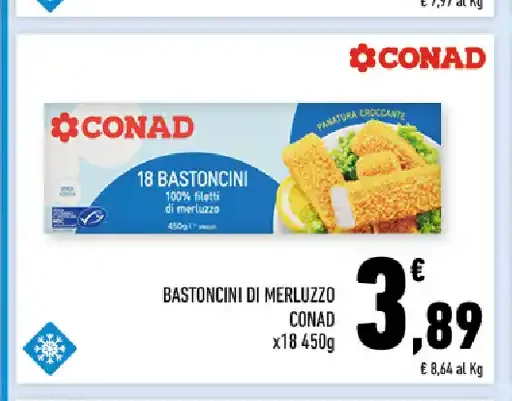 Bastoncini di merluzzo Conad