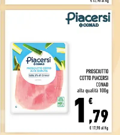 Prosciutto cotto Piacersi Conad