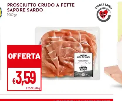 Prosciutto crudo a fette Sapori Sardo