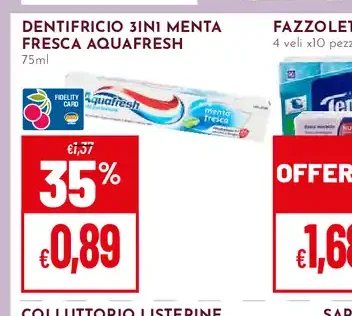 Dentifricio 3in1 Menta Fresca Aquafresh