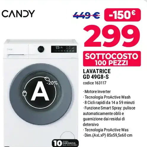 Lavatrice Candy GD 49G8-S