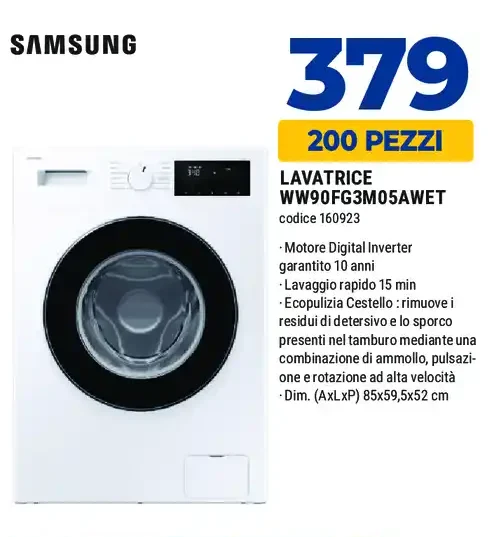 Lavatrice Samsung WW90FG3M05AWET