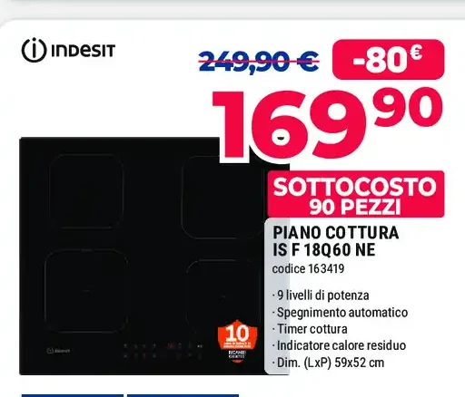 Piano cottura Indesit IS F 180 C60 NE