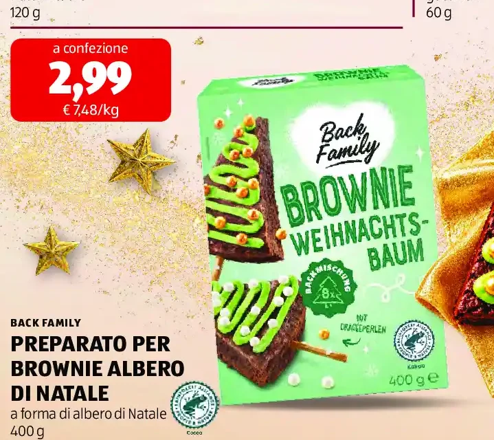 Preparato per brownie albero di Natale