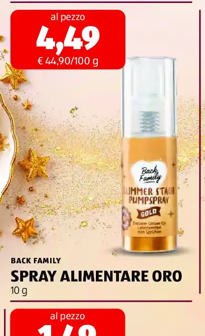 Spray alimentare oro