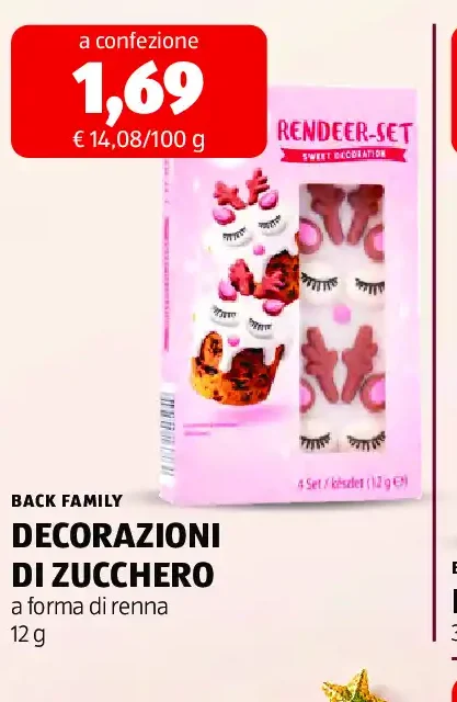 Decorazioni di zucchero a forma di renna
