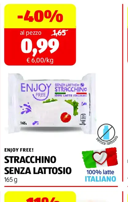 Stracchino senza lattosio