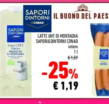 Latte UHT di montagna Sapori&Dintorni Conad