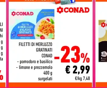 Filetti di merluzzo gratinati Conad