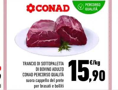 Trancio di sottopaletta di bovino adulto Conad Percorso Qualità