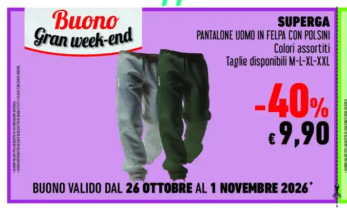 Pantalone uomo in felpa