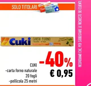 Carta forno e pellicola Cuki