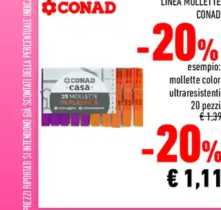 Mollette color ultrasresistenti Conad