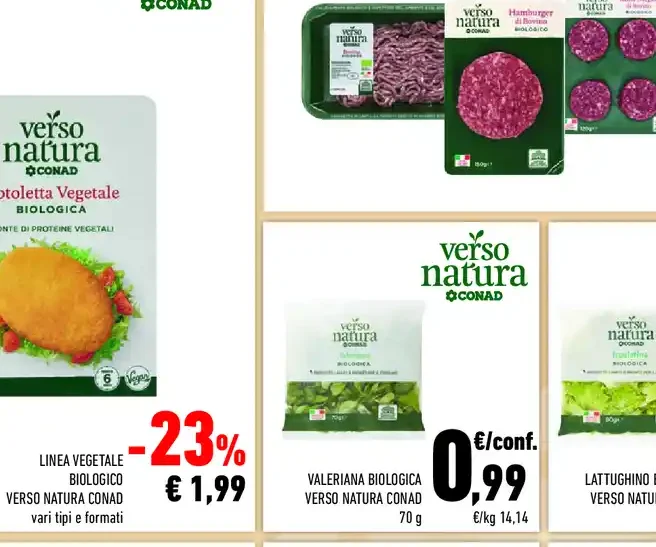 Linea vegetale biologica Verso Natura Conad