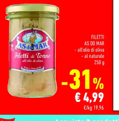 Filetti di tonno all'olio di oliva