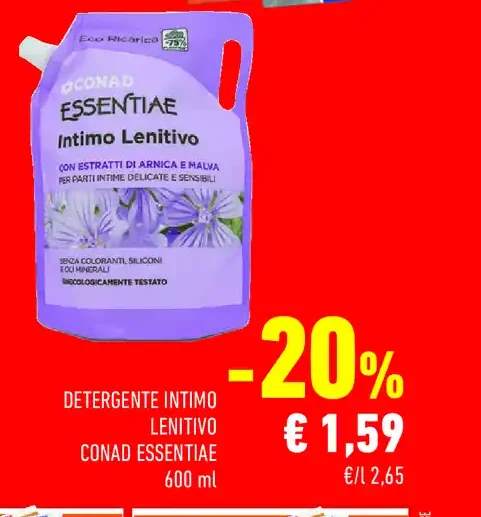 Detergente intimo Lenitivo Conad Essentiae