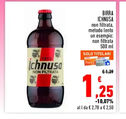 Birra Ichnusa non filtrata