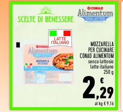 Mozzarella per cucinare Conad Alimentum