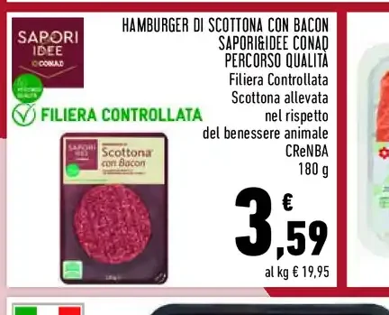 Hamburger di Scottona con bacon