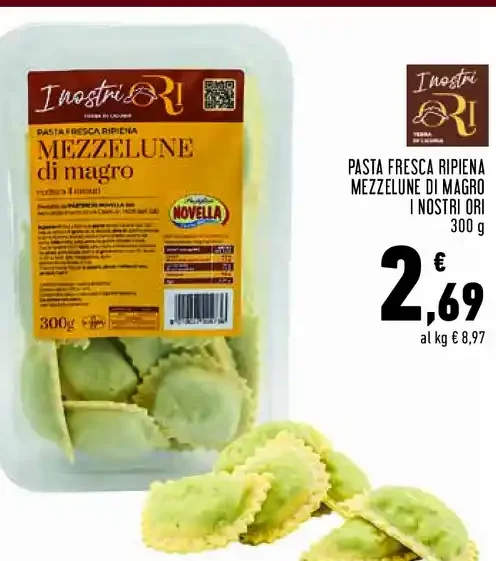 Pasta fresca ripiena mezzelune di magro