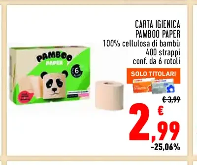Carta igienica bamboo Pamboo Paper