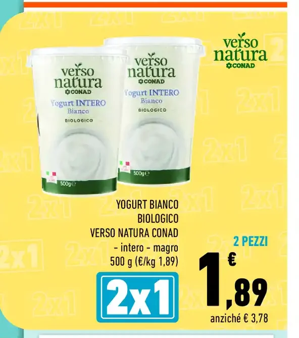 Yogurt bianco biologico Verso Natura Conad