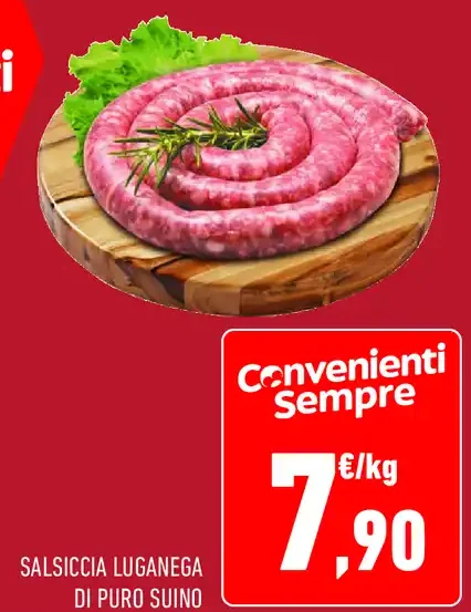Salsiccia luganega di puro suino