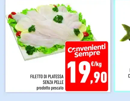Filetto di platessa senza pelle