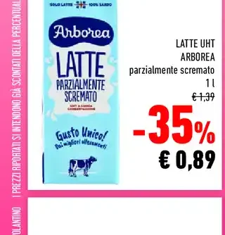 Latte UHT parzialmente scremato