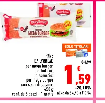 Pane Dailybread per mega burger