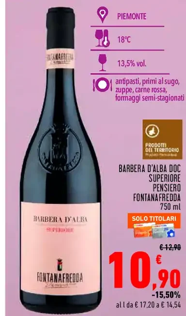 Barbera d'Alba DOC Superiore Pensiero Fontanafredda