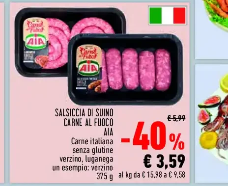Salsiccia di suino al fuoco AIA
