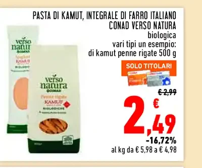 Pasta di kamut integrale Conad Verso Natura