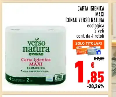 Carta igienica maxi Verso Natura Conad