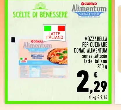 Mozzarella per cucinare Conad Alimentum