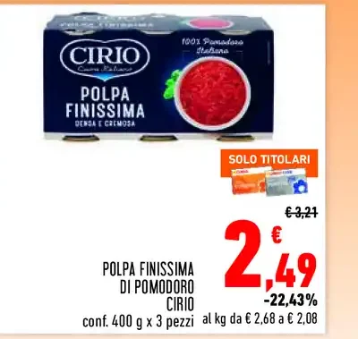 Polpa finissima di pomodoro Cirio