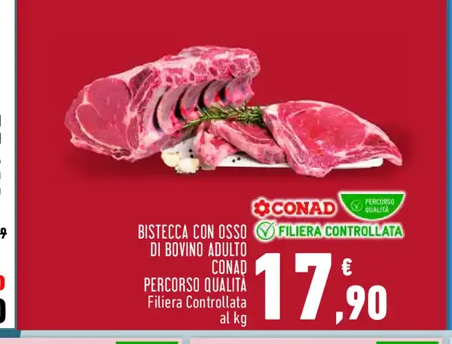 Bistecca con osso di bovino adulto