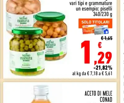 Legumi Conad Verso Natura biologici