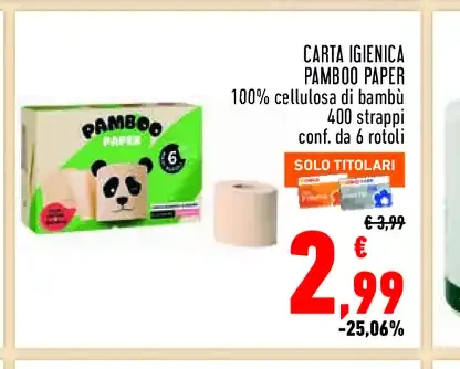 Carta igienica bamboo Pamboo Paper