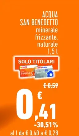 Acqua minerale frizzante San Benedetto