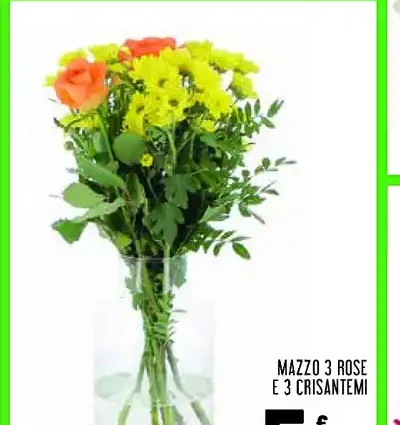 Mazzo 3 rose e 3 crisantemi