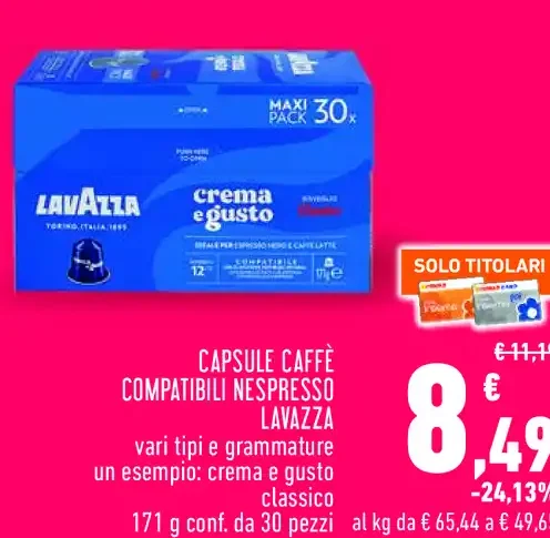 Capsule caffè compatibili Nespresso Lavazza
