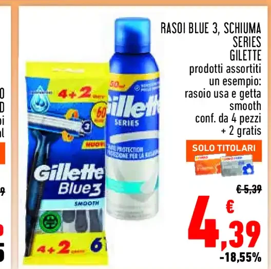 Rasoi Blue 3 e schiuma Gillette Series