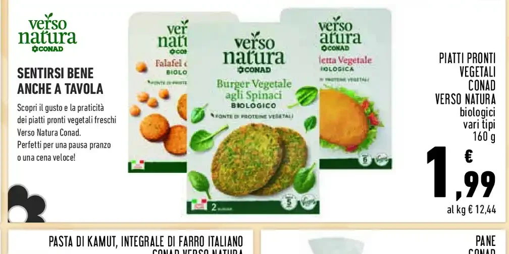Piatti pronti vegetali Conad Verso Natura