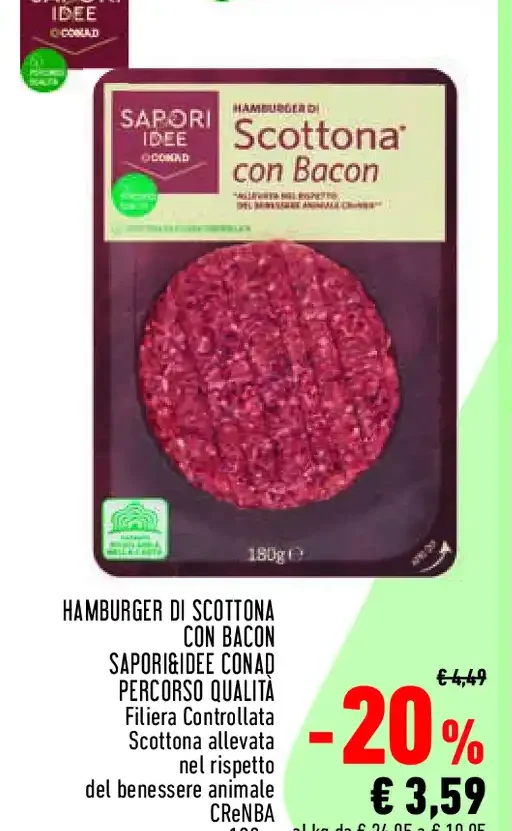 Hamburger di scottona con bacon