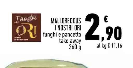 Malloreddus I nostri Ori funghi e pancetta