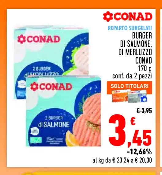 Burger di salmone Conad